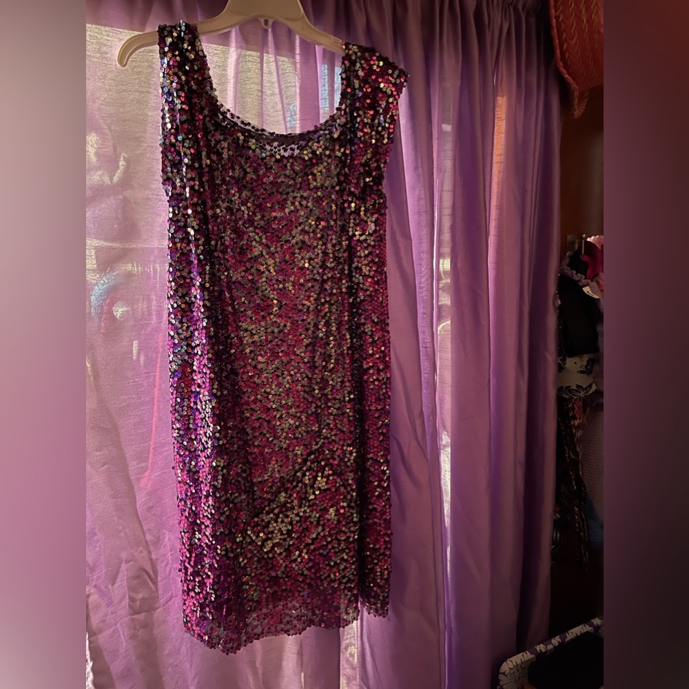 Handmade sequins top semi sheer size medium with pocket made by me